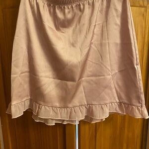 Anthropologie mauve pink Mini Skirt with Ruffle Hem